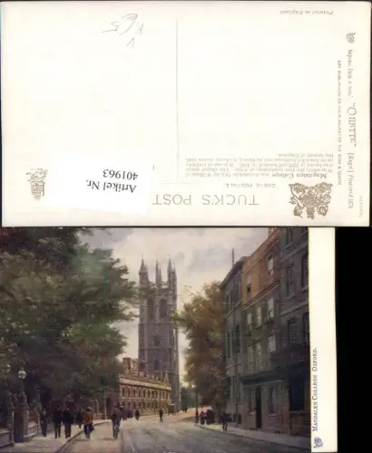 401963,Künstler AK England Oxford Magdalen College Straßenansicht pub Raphael Tuck 1476