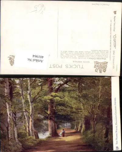 401964,Künstler AK England Oxford Magdalen College Water Walks Weg pub Raphael Tuck 1476