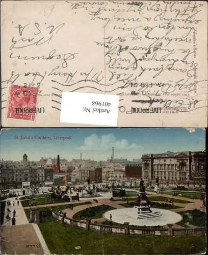 401968,England Liverpool St. Johns Gardens Teilansicht Park Denkmal