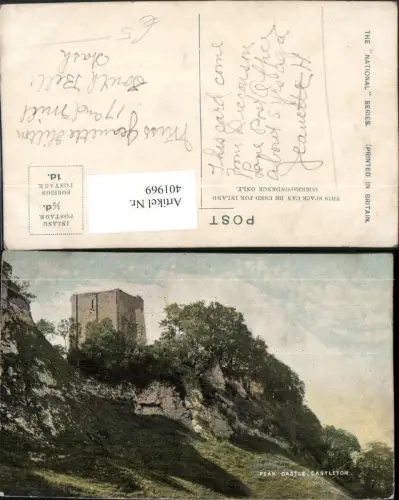 401969,England Castleton Peak Castle Burg Turm