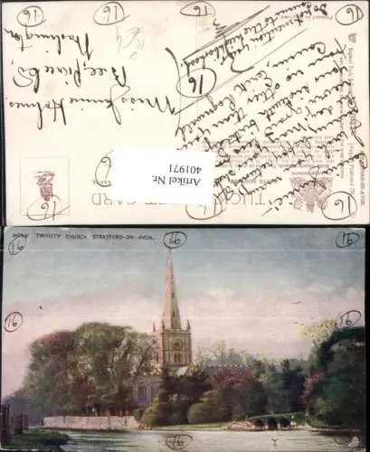 401971,Künstler AK England Stratford-on-Avon Trinity Church Kirche pub Raphael Tuck 774