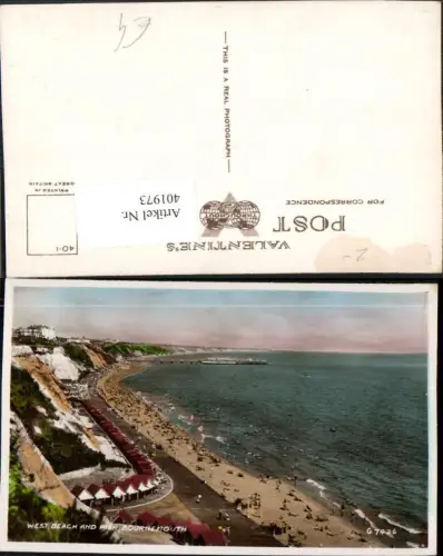 401973,England Bournemouth West Beach and Pier Strand