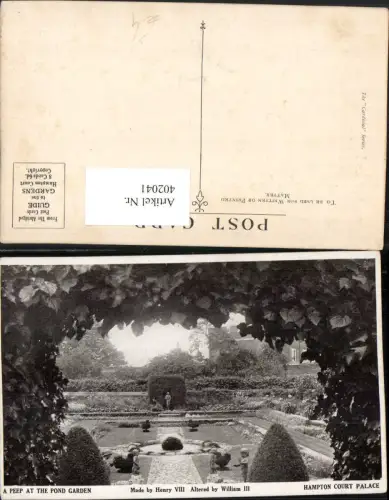 402041,England London Hampton Court Palace Peep at the Pond Garden Garten