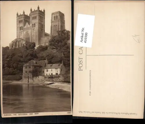 410300,England Durham Cathedral and Weir Kirche
