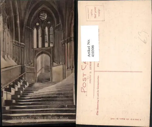 410306,England Wells Cathedral Steps to Chapter House Stiege