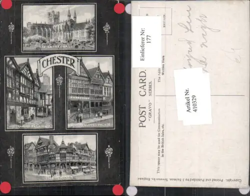 410329,England Chester Cathedral Kirche Cross Stanley Palace Mehrbildkarte