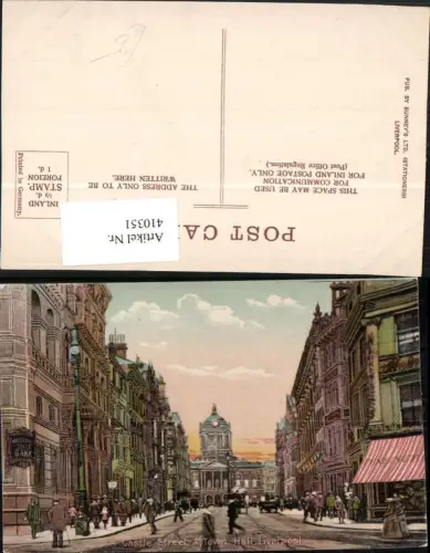 410351,England Liverpool Castle Street and Town Hall Rathaus Straßenansicht
