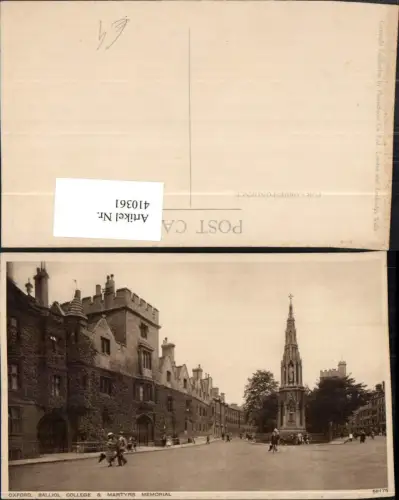 410361,England Oxford Balliol College and Martyrs Memorial Schule
