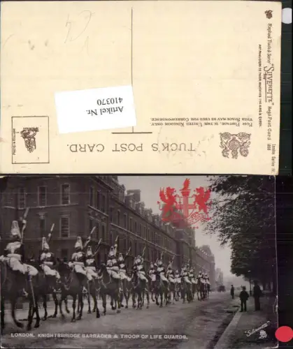 410370,England London Knightsbridge Barracks and Troop of Life Guards Wachen pub Tuck 1808