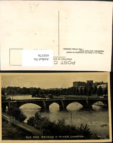 410376,England Chester Old Dee Bridge and River Brücke