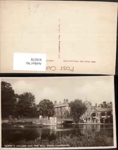 410378,England Cambridge Queens College and the Mill Pond Brücke