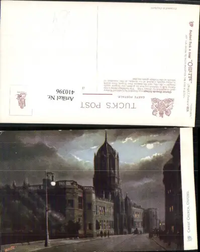 410396,Künstler AK England Oxford Christ Church Kirche Mondschein pub Raphael Tuck 6218