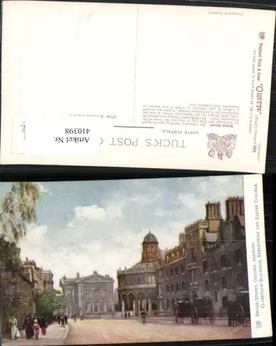 410398,Künstler AK England Oxford Broad Street College pub Raphael Tuck 6218