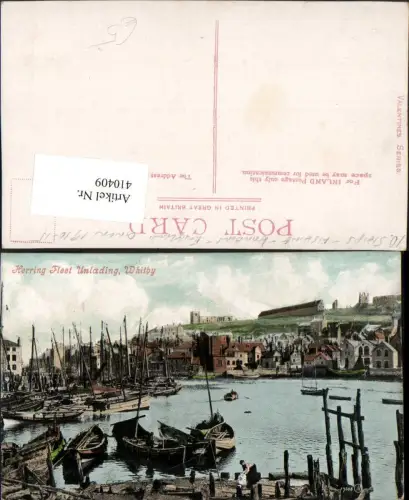 410409,England Whitby Herring Fleet unlading Hafen Boote
