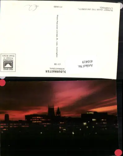 410419,England Liverpool Sunset over the University Teilansicht