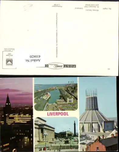 410420,England Liverpool Cathedral Lime Street Georges Hall Mehrbildkarte