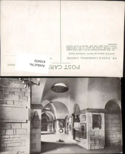 410450,England London St. Pauls Cathedral South Aisle of Crypt Krypta