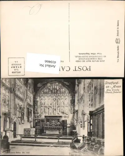 410466,England Stratford-on-Avon Holy Trinity Church Interior Kirche Innenansicht