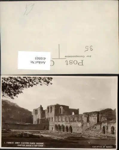 410503,England Furness Abbey Eastern Range showing Chapter House and Day-Stair