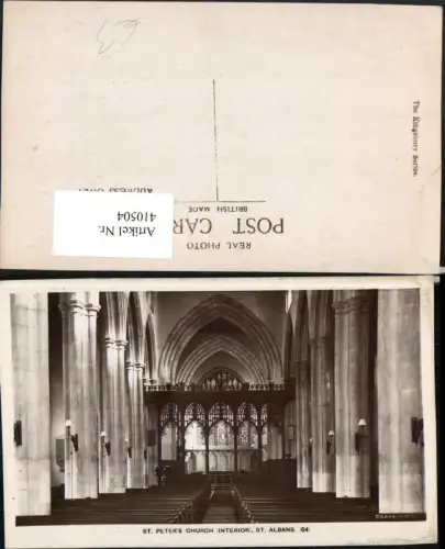 410504,England St. Albans St. Peters Church Interior Kirche Innenansicht
