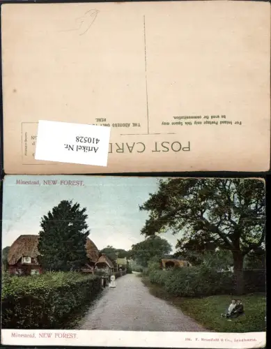 410528,England New Forest Minestead Straße Häuser