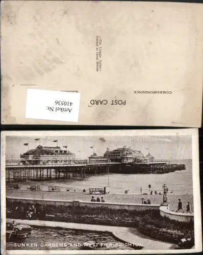 410536,England Brighton Sunken Gardens and West Pier Seebrücke
