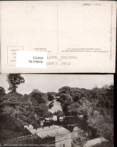 410553,England Warwick Castle Avon from the Great Hall