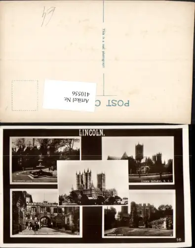410556,England Lincoln Cathedral Kirche High Street Mehrbildkarte