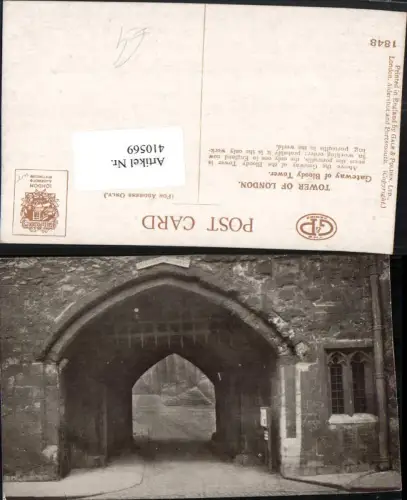 410569,England Tower of London Gateway of Bloody Tower Tor