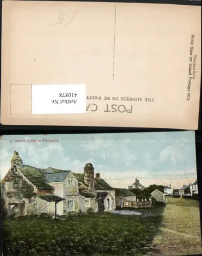 410578,England Tintagel Street view Straße Häuser