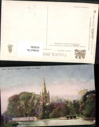 410586,Künstler AK England Stratford-on-Avon Holy Trinity Church Kirche pub Raphael Tuck 774