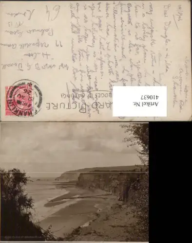 410637,England Isle of Wight Cliffs at Shanklin Strand Küste Klippe