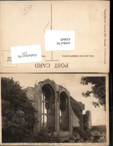 410645,England Kenilworth Castle Interior of Banqueting Hall Ruine