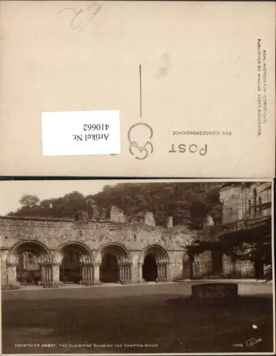 410662,England Fountains Abbey Cloisters showing Chapter-House Kloster Arkaden