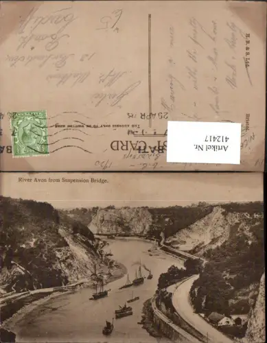 412417,England Bristol River Avon from Suspension Bridge Fluss