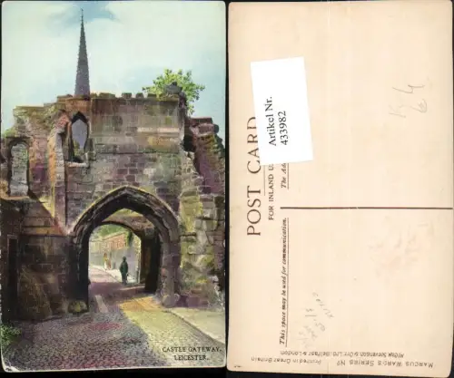 433982,Künstler AK England Leicester Castle Gateway Burg Tor