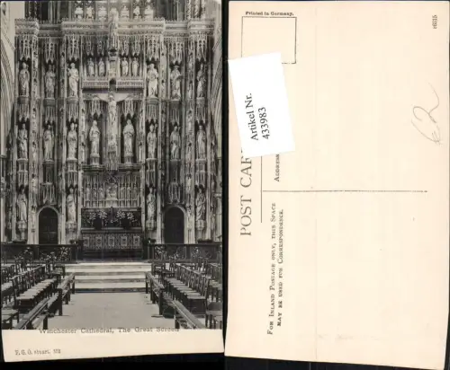 433983,England Winchester Cathedral Great Screen Kirche Innenansicht