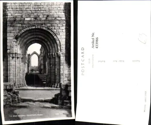433986,England Fountains Abbey West Doorway Ruine Portal Tor