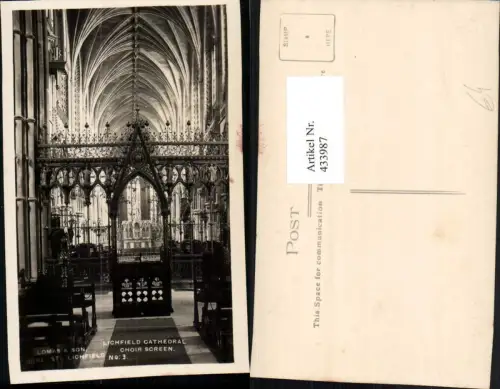 433987,England Lichfield Cathedral Choir Screen Kirche Innenansicht