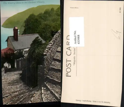433988,England Clovelly Winding Steps to the Harbour Straße Stiegen