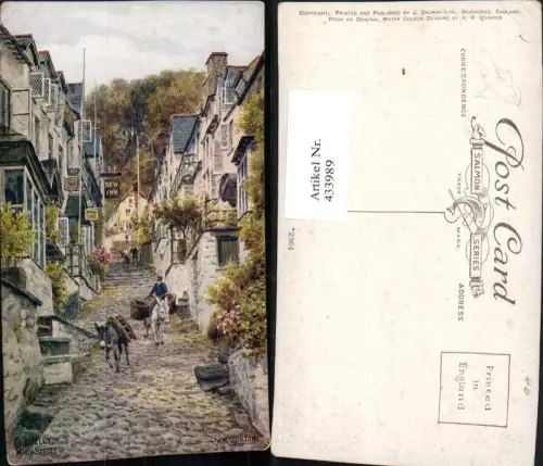 433989,Künstler AK A. R. Quinton England Clovelly High Street Gasse New Inn
