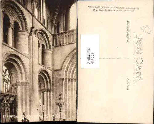 433991,England Hereford Cathedral Norman Arches in Choir Kirche Innenansicht