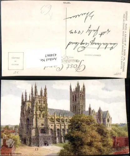 434067,Künstler AK A. R. Quinton England Canterbury Cathedral Kirche