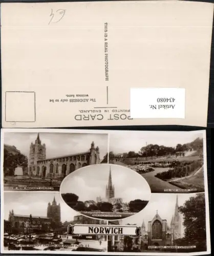 434080,England Norwich Cathedral St. Peter Church Market Place Mehrbildkarte
