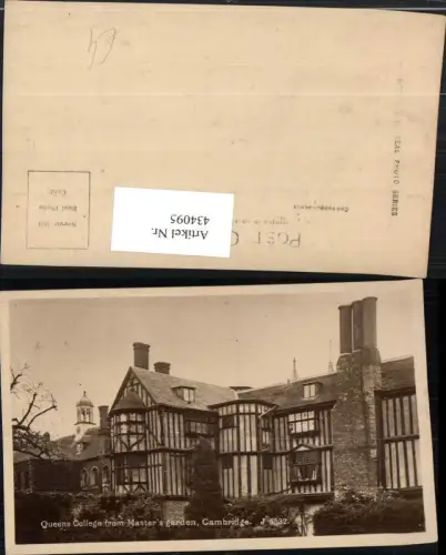 434095,England Cambridge Queens College from Masters garden Gebäude