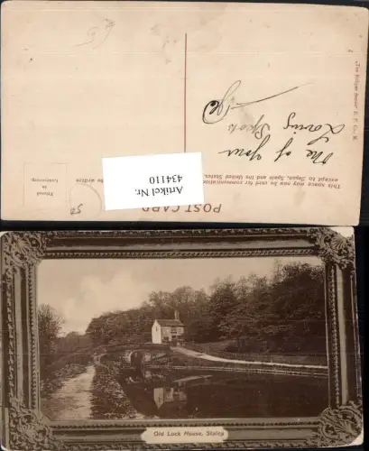 434110,England Staley Old Lock House Fluss Brücke Passepartout