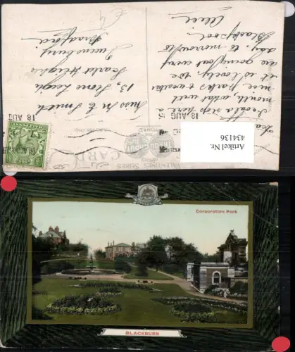 434136,England Blackburn Corporation Park Brunnen Passepartout