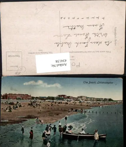 434138,England Littlehampton Beach Strand Strandleben Boot