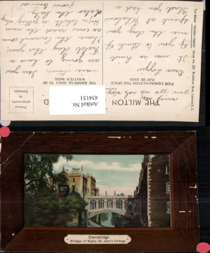 434151,England Cambridge Bridge of Sighs St. Johns College Brücke Passepartout