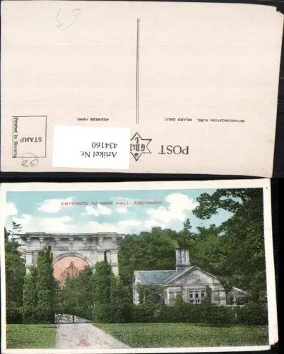 434160,England Richmond Entrance to Aske Hall Eingang